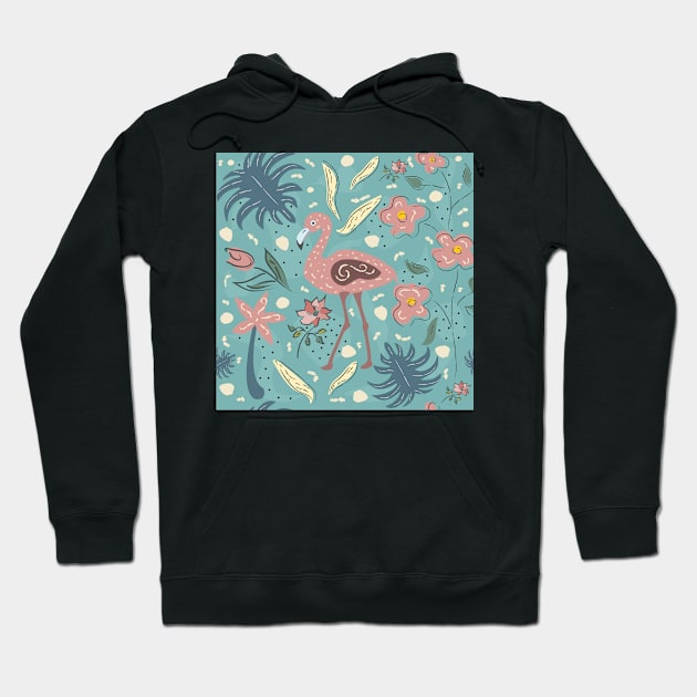 Flamingo Hoodie by Kristina Stellar Scandinavian Land